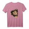 Süßes Kätzchen schaut aus zerrissenem Stoff - Katzen T-Shirt als Geschenk für Herrchen, Frauchen & Katzenliebhaber zum Geburtstag oder Weihnachten
