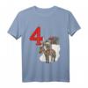 Kinder Ritter 4. Geburtstag Burg Schloss & Nummer 4 T-Shirt – Perfekt für kleine Ritterfans auf der Geburtstagsfeier