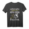 Unterschätze niemals Alten Mann im Rollstuhl T-Shirt – Humorvolles Inklusionsshirt für Rollstuhlfahrer und Menschen mit Gehbehinderung