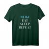 Reiki Eat Sleep Repeat - Spirituelles Yoga Spruch T-Shirt für Yoga-, Reiki- und Spiritualitätsliebhaber, ideales Geschenk für Sommer, Freunde und Familie