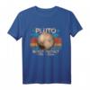 HapOwl Vintage Never Forget Pluto - Lustiges Retro Astronomie Space Kurzarm T-Shirt für Nerds & Astronomie-Fans