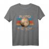 HapOwl Vintage Never Forget Pluto - Lustiges Retro Astronomie Space Kurzarm T-Shirt für Nerds & Astronomie-Fans
