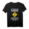 Funker Sprüche T-Shirt - Ich bin am Funken Bier Bringen Abflug | Originelles Hobby Funker Outfit für Amateurfunker & Funk Enthusiasten
