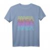 NASA Neon Rainbow Repeat Text Logo Premium T-Shirt – Offiziell lizenzierte Raumfahrt-Mode für NASA Fans