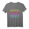 NASA Neon Rainbow Repeat Text Logo Premium T-Shirt – Offiziell lizenzierte Raumfahrt-Mode für NASA Fans