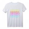 NASA Neon Rainbow Repeat Text Logo Premium T-Shirt – Offiziell lizenzierte Raumfahrt-Mode für NASA Fans