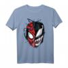 Marvel Spider-Man Peter Venom Split Face T-Shirt - Offiziell Lizenzierte Superhelden Kleidung für Fans