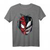 Marvel Spider-Man Peter Venom Split Face T-Shirt - Offiziell Lizenzierte Superhelden Kleidung für Fans