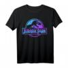 Jurassic Park Blue Purple Gradient Fossil Logo T-Shirt - Offiziell lizenziertes Dino-Merchandise für Fans