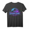 Jurassic Park Blue Purple Gradient Fossil Logo T-Shirt - Offiziell lizenziertes Dino-Merchandise für Fans