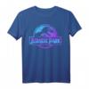 Jurassic Park Blue Purple Gradient Fossil Logo T-Shirt - Offiziell lizenziertes Dino-Merchandise für Fans