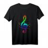 Regenbogen Notenschlüssel T-Shirt – Perfektes Geschenk für Musiker, Komponisten und Musikliebhaber zu Weihnachten oder Geburtstag