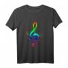 Regenbogen Notenschlüssel T-Shirt – Perfektes Geschenk für Musiker, Komponisten und Musikliebhaber zu Weihnachten oder Geburtstag