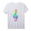 Regenbogen Notenschlüssel T-Shirt – Perfektes Geschenk für Musiker, Komponisten und Musikliebhaber zu Weihnachten oder Geburtstag