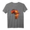 Afrika Löwe Nashorn Karte Tiere Big Five Safari T-Shirt – Kulturelles Geschenk für Afrika-Liebhaber, Safari Fans und Reggae Musikfreunde