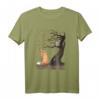 Fuchs und Eule auf dem Baum Tierliebhaber T-Shirt – Niedliches Herbstblätter Design für Natur- und Tierfans, perfekt als Geschenk