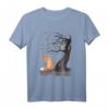 Fuchs und Eule auf dem Baum Tierliebhaber T-Shirt – Niedliches Herbstblätter Design für Natur- und Tierfans, perfekt als Geschenk