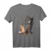 Fuchs und Eule auf dem Baum Tierliebhaber T-Shirt – Niedliches Herbstblätter Design für Natur- und Tierfans, perfekt als Geschenk