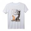 Fuchs und Eule auf dem Baum Tierliebhaber T-Shirt – Niedliches Herbstblätter Design für Natur- und Tierfans, perfekt als Geschenk