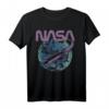 NASA Pastel Rocket Earth Logo T-Shirt - Offiziell lizenzierte NASA Kleidung für Raumfahrtfans