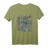HapOwl Lilo & Stitch Tropic Blue Leaf Stitch T-Shirt - Offiziell lizenziertes Disney Fanartikel Geschenk