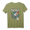 NASA Blast Off Retro Rainbow Stripes Graphic T-Shirt - Offiziell lizenzierte Weltraum-Mode für NASA Fans