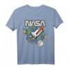 NASA Blast Off Retro Rainbow Stripes Graphic T-Shirt - Offiziell lizenzierte Weltraum-Mode für NASA Fans