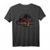 Jurassic Park Neon Distressed Light Red T-Rex Movie Logo T-Shirt - Lizenziertes Dinosaurier Fan-Shirt