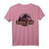 Jurassic Park Neon Distressed Light Red T-Rex Movie Logo T-Shirt - Lizenziertes Dinosaurier Fan-Shirt