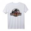 Jurassic Park Neon Distressed Light Red T-Rex Movie Logo T-Shirt - Lizenziertes Dinosaurier Fan-Shirt