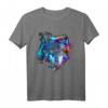 Wolf Kunst Bunt - Tiermotiv Kunstwerk Wolf T-Shirt für Tierliebhaber und Naturfreunde