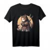 Kawaii Samurai Ninja Katze T-Shirt – Japanisches Katzen-Design im Anime-Stil mit Samurai-Schwert für Fans von japanischer Kultur und Katzenliebhabern