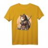 Kawaii Samurai Ninja Katze T-Shirt – Japanisches Katzen-Design im Anime-Stil mit Samurai-Schwert für Fans von japanischer Kultur und Katzenliebhabern