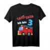 Kinder 3. Geburtstag Jungen Feuerwehr T-Shirt – Perfektes Geschenk zum 3. Geburtstag, mit Feuerwehrauto Motiv