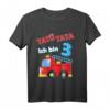 Kinder 3. Geburtstag Jungen Feuerwehr T-Shirt – Perfektes Geschenk zum 3. Geburtstag, mit Feuerwehrauto Motiv