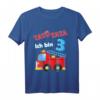 Kinder 3. Geburtstag Jungen Feuerwehr T-Shirt – Perfektes Geschenk zum 3. Geburtstag, mit Feuerwehrauto Motiv