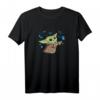 Star Wars The Mandalorian The Child with Blue Butterflies T-Shirt - Cute Grogu Baby Yoda Shirt for Women, Men, Boys & Girls