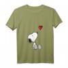 HapOwl T-Shirt mit Herz sitzendem Snoopy - Lustiges V-Ausschnitt Shirt als Geschenk für Geburtstagskinder und Snoopy Fans