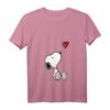 HapOwl T-Shirt mit Herz sitzendem Snoopy - Lustiges V-Ausschnitt Shirt als Geschenk für Geburtstagskinder und Snoopy Fans