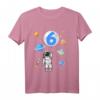 Kinder Astronaut T-Shirt zum 6. Geburtstag - Lustiges Weltraum-Outfit für Jungen und Mädchen, ideal für Geburtstagsfeier & Kindergarten
