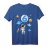 Kinder Astronaut T-Shirt zum 6. Geburtstag - Lustiges Weltraum-Outfit für Jungen und Mädchen, ideal für Geburtstagsfeier & Kindergarten