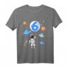 Kinder Astronaut T-Shirt zum 6. Geburtstag - Lustiges Weltraum-Outfit für Jungen und Mädchen, ideal für Geburtstagsfeier & Kindergarten