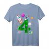 Geburtstag 4 Jahre Rakete Planeten Sterne Astronaut T-Shirt - Perfektes Geschenk für kleine Weltraumfans und Geburtstagskinder