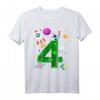 Geburtstag 4 Jahre Rakete Planeten Sterne Astronaut T-Shirt - Perfektes Geschenk für kleine Weltraumfans und Geburtstagskinder