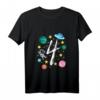 Kinder 4. Geburtstag Weltraum Shirt - Astronauten T-Shirt für Jungen und Mädchen, ideales Geschenk für Geburtstag, Weihnachten & Einschulung
