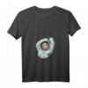 Damen Faultier Astronaut T-Shirt - Lustiges V-Ausschnitt Shirt mit klassischem Schnitt, leicht und bequem