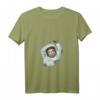 Damen Faultier Astronaut T-Shirt - Lustiges V-Ausschnitt Shirt mit klassischem Schnitt, leicht und bequem