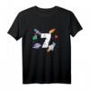 Kinder Rakete Geburtstag T-Shirt – Ich bin schon 7 Jahre, Astronomie Geschenkidee für Jungen, Astronauten, Planeten & Weltraumfans