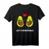 Avocado Paar Vegan Vegetarier Let's Avocuddle T-Shirt - Romantisches und humorvolles Partner-Shirt für Vegane und Vegetarische Paare