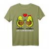 Avocado Paar Vegan Vegetarier Let's Avocuddle T-Shirt - Romantisches und humorvolles Partner-Shirt für Vegane und Vegetarische Paare
